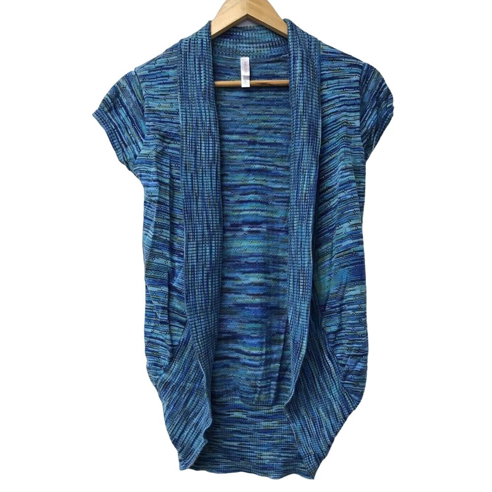 Xhilaration Sweater Womens Medium Belted Open Front Cardigan Blue Green